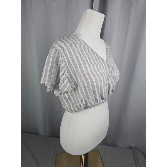Favluv Cottagecore Women's Striped Tie‎ Back Top Striped - Picture 12 of 16